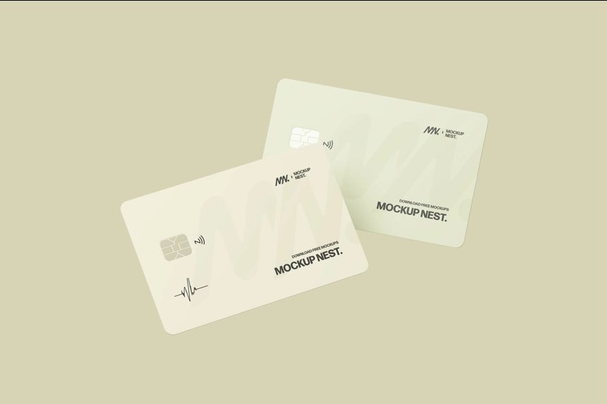3 Mockups of Credit Cards Floating in the Air