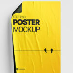 3 Mockups of Crumpled Posters in Different Views