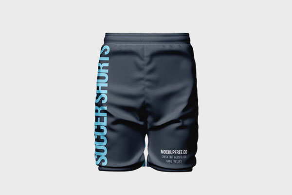 3 Mockups of Floating Soccer Shorts in Different Views