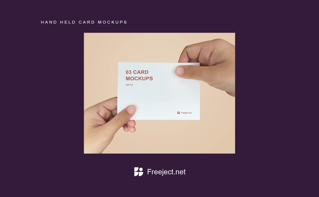 3 Mockups of Hands Holding Business Cards in Different Ways