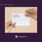 3 Mockups of Hands Holding Business Cards in Different Ways