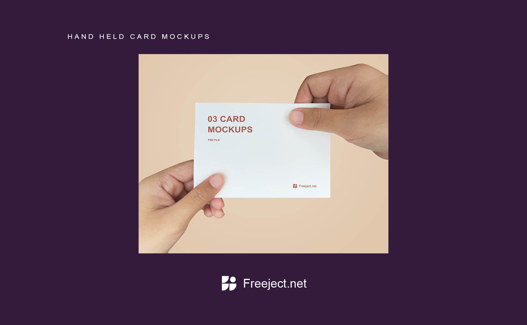 3 Mockups of Hands Holding Business Cards in Different Ways FREE PSD