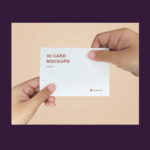 3 Mockups of Hands Holding Business Cards in Different Ways