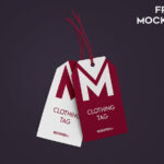 3 Mockups of Hangtags in Different Views and Positions