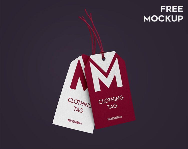 3 Mockups of Hangtags in Different Views and Positions