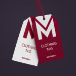 3 Mockups of Hangtags in Different Views and Positions