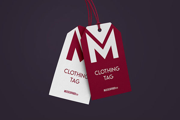 3 Mockups of Hangtags in Different Views and Positions