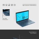 3 Mockups of HP Elite Dragonfly Laptop in Varied Views