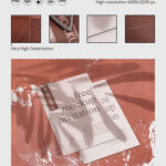 3 Mockups of Invitation Cards and Envelopes with Leaf Shadows