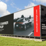 3 Mockups of Large Banner in Perspective Views