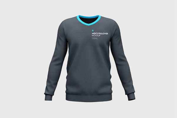 3 Mockups of Men’s Pullover from Various Angles