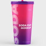 3 Mockups of Paper Soda Cup and Straws
