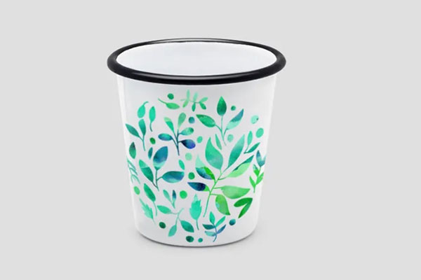 3 Mockups of Simple Enamel Tumbler