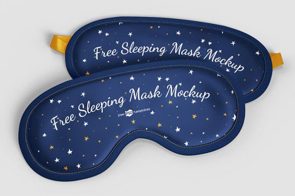 3 Mockups of Sleeping Masks Laid in Different Views