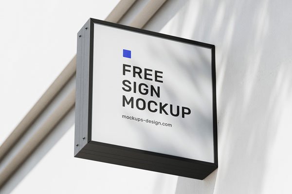 3 Mockups of Square Street Sign