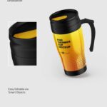 3 Mockups of Stylish Thermos Cup from Different Angles