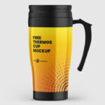 3 Mockups of Stylish Thermos Cup from Different Angles