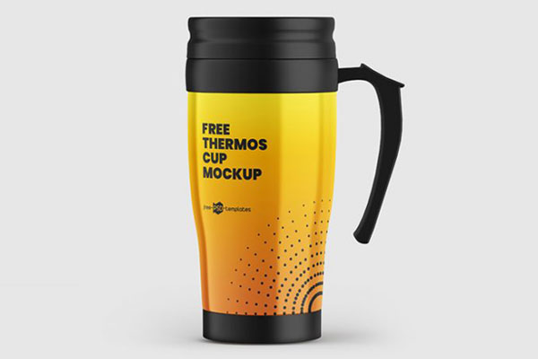 3 Mockups of Stylish Thermos Cup from Different Angles