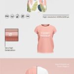 3 Mockups of T-Shirt Along with Skirt