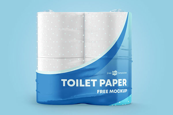 3 Mockups of Toilet Paper Pack from Different Views