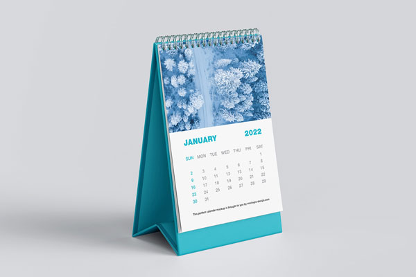3 Mockups of Vertical Desk Calendar mockup preview