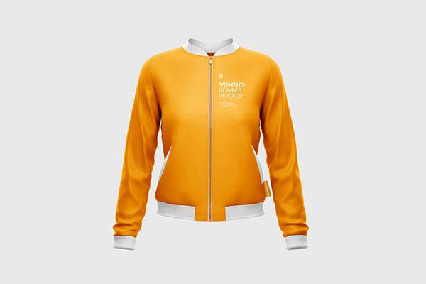 3 Mockups of Woman Bomber Jacket in Various Sights