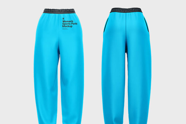 3 Mockups of Woman’s Sports Pants from Different Angles