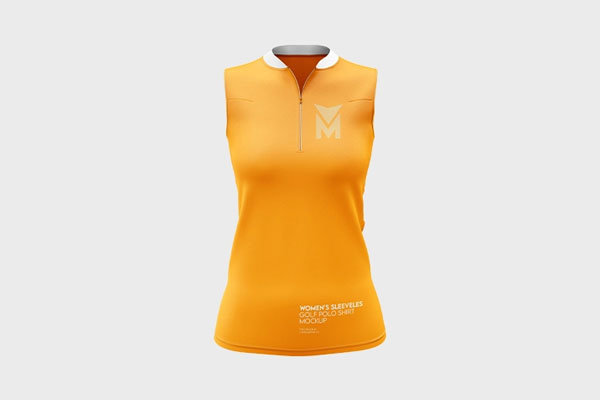 3 Mockups of Women’s Sleeveless Golf Polo Shirt