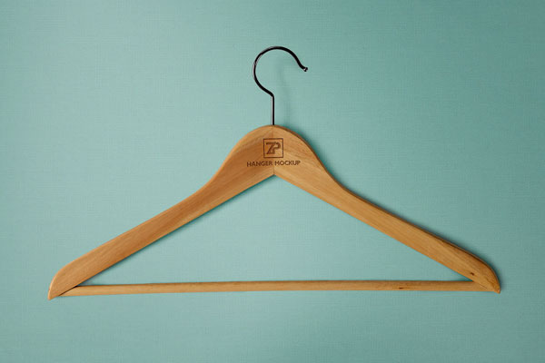 3 Mockups of Wooden Clothes Hangers