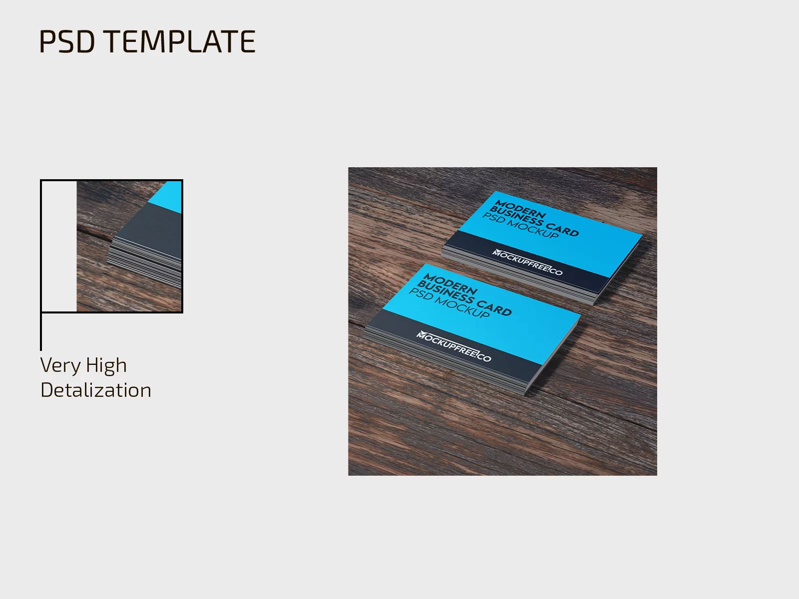 Free 3 Modern Business Card Mockups PSD Template