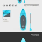 3 Paddleboard Mockups in Varied Views