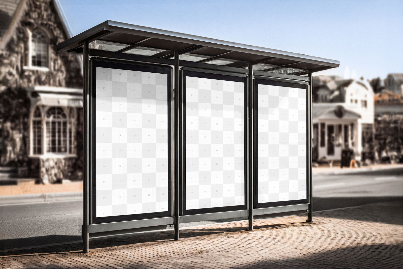 Free 3 Panel Billboard Mockup PSD Template
