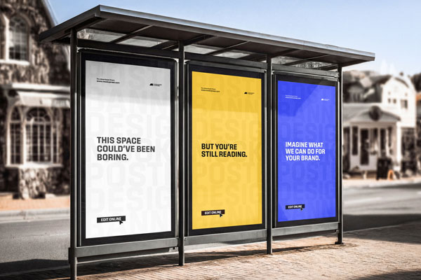 3 Panel Billboard Mockup