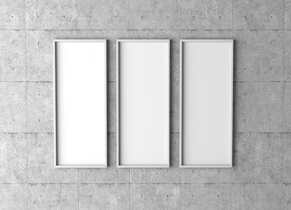 3 Posters Mockup in Front Sight mockup preview
