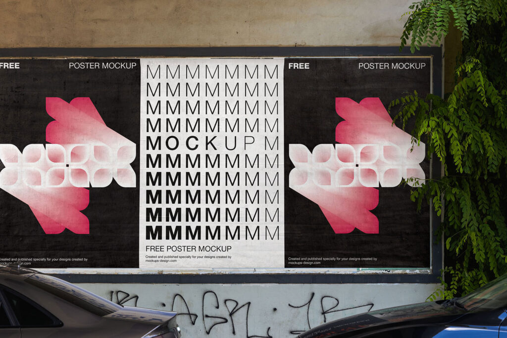 3 Posters Under Bridge Mockup in Front Sight