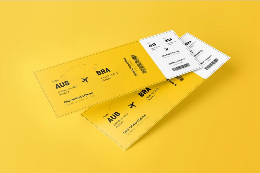 3 PSDs of Event Ticket Mockups and the Box FREE PSD