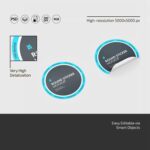 3 Round Sticker Mockups in Front and Perspective Sight