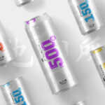 3 Shot of Multisize Beer Can Mockup