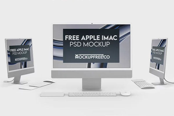 3 Shots of Apple iMac Mockup