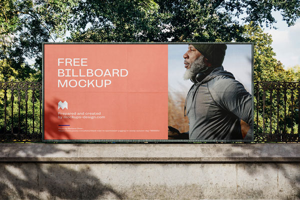 3 Shots of Billboard Mockup on The Fence