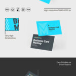 3 Shots of Business Card Mockup