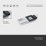 3 Shots of Business Card Mockup with Foldback Clip