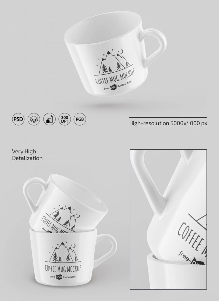 3 Shots of Coffee Mug Mockup mockup preview