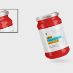 3 Shots of Glass Jam Jar Mockup