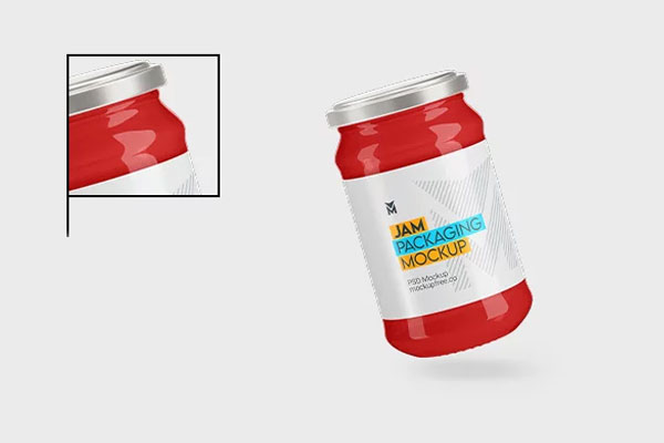 3 Shots of Glass Jam Jar Mockup