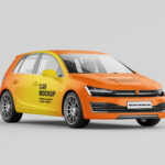 3 Shots of Hatchback Car Mockup