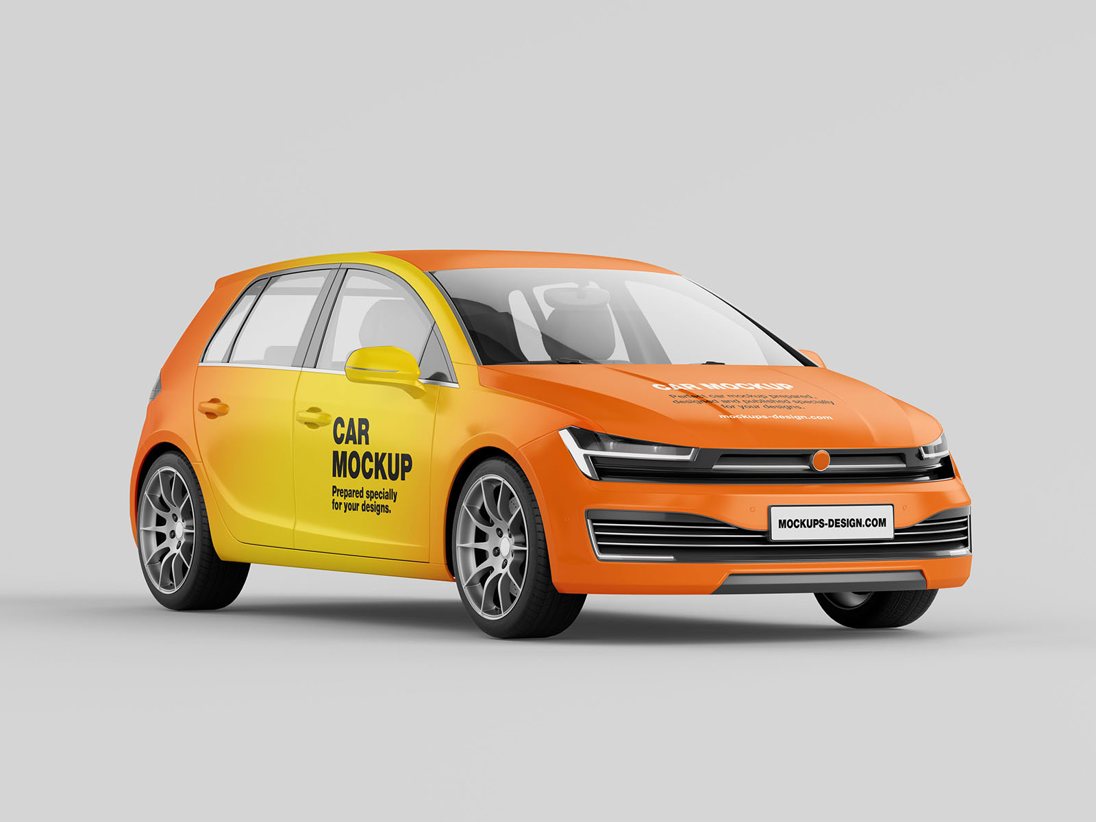 Free 3 Shots of Hatchback Car Mockup PSD Template