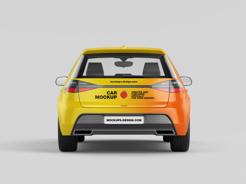 3 Shots of Hatchback Car Mockup