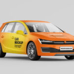 3 Shots of Hatchback Car Mockup