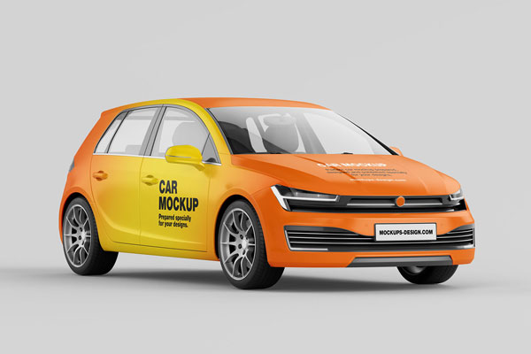 3 Shots of Hatchback Car Mockup